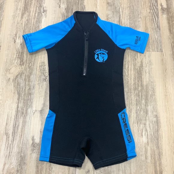 Cressi Little Shark Combinaison Shorty 2mm Enfant - Protection UV 50+ | Plage & Piscine